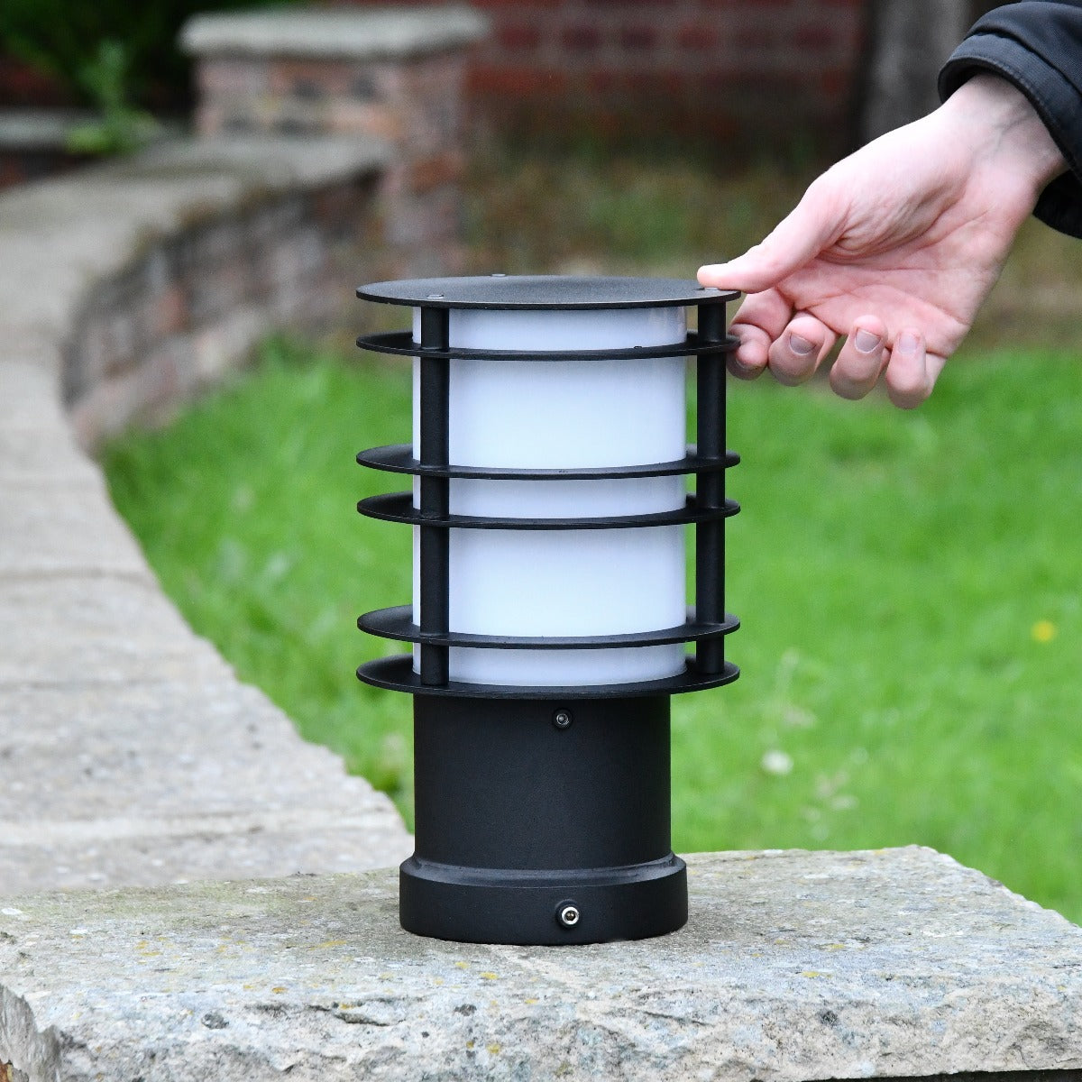 Small Steel Pathway or Flowerbed Bollard Light