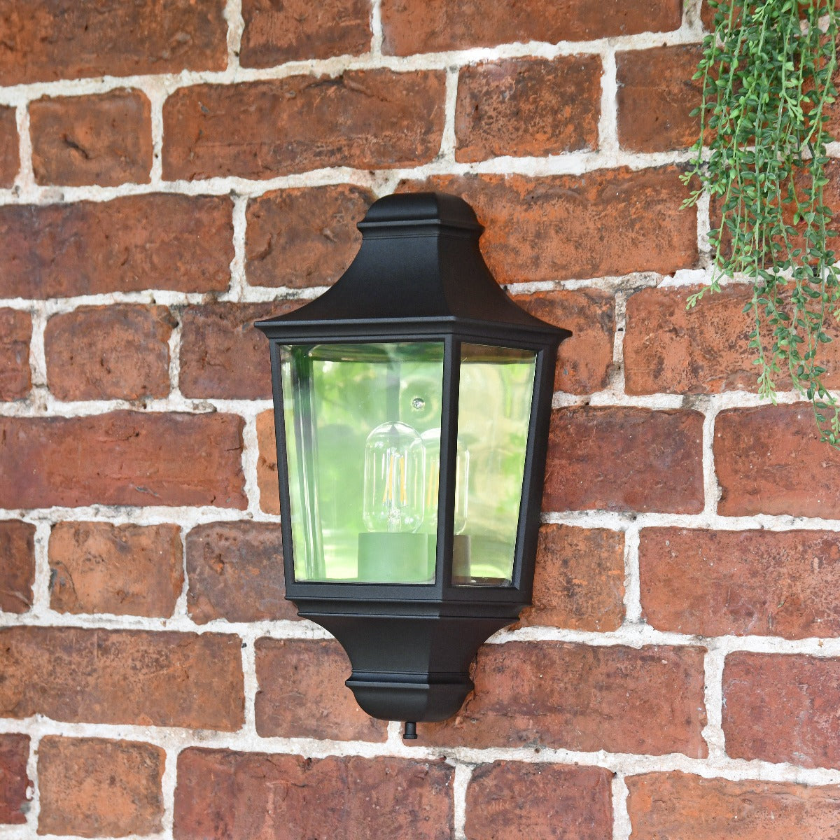 Black Classical Flush Exterior Porch Wall Lantern