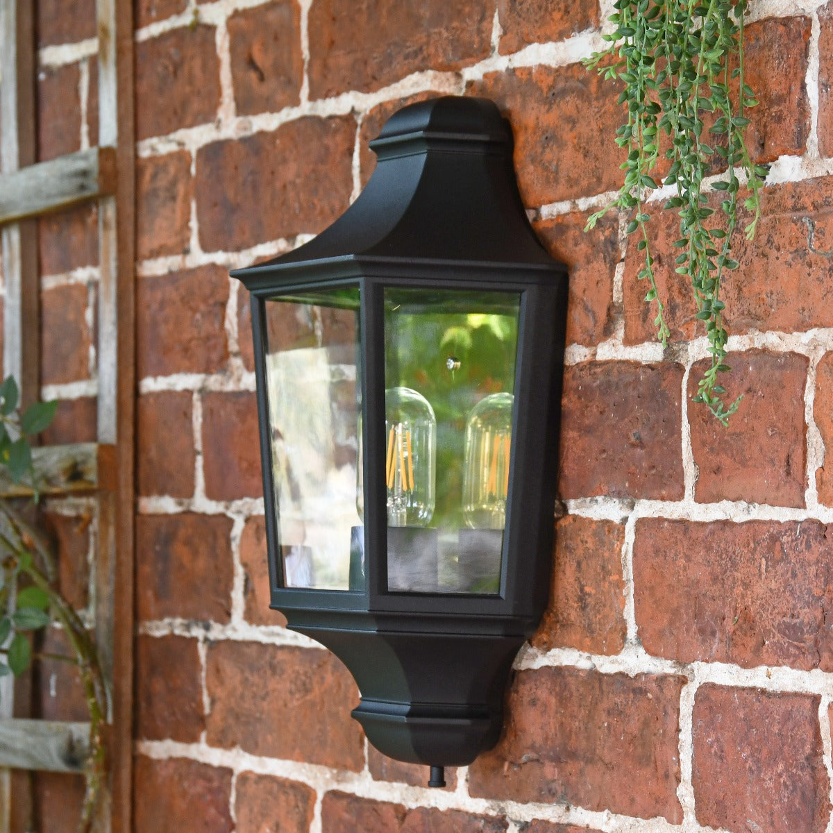 Black Classical Flush Exterior Porch Wall Lantern