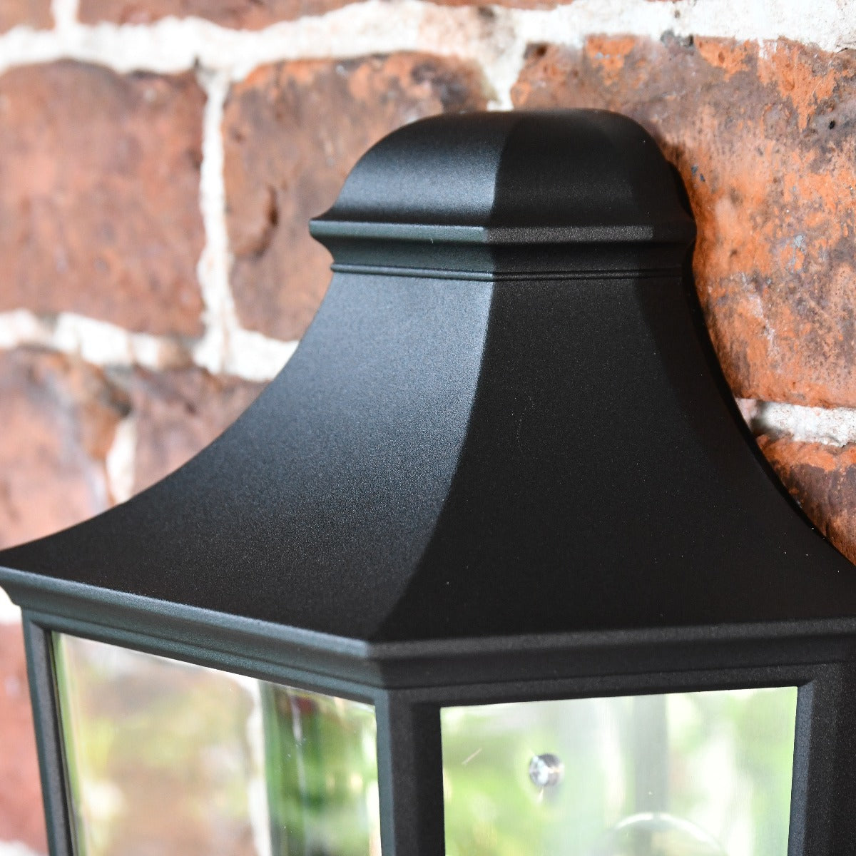 Black Classical Flush Exterior Porch Wall Lantern