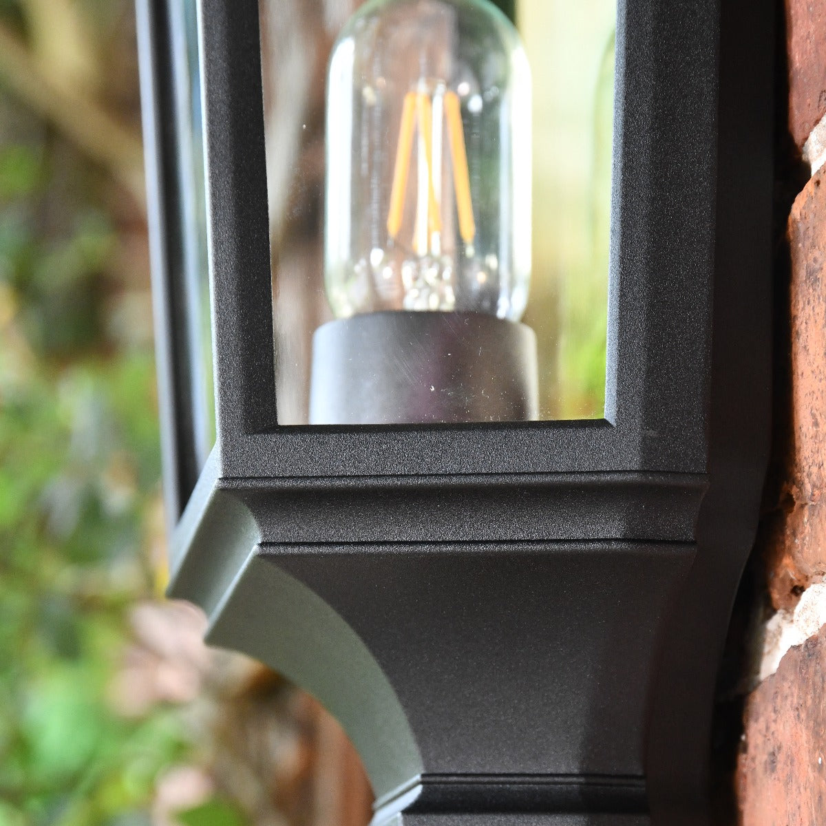 Black Classical Flush Exterior Porch Wall Lantern