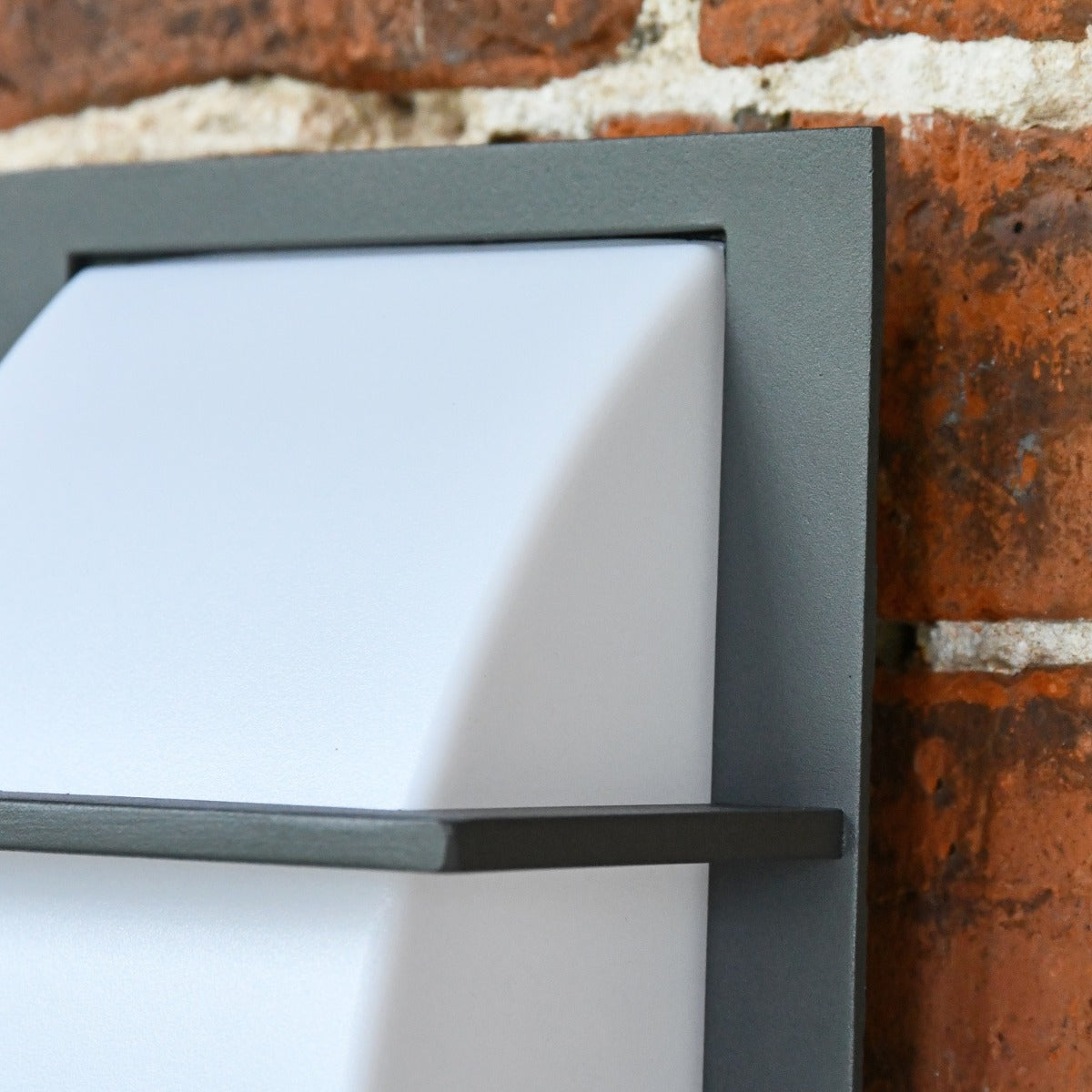 Close up of corner of Modern Rectangular Wall Light 