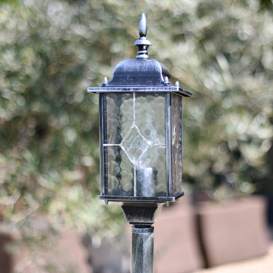 Dimpled glass lantern