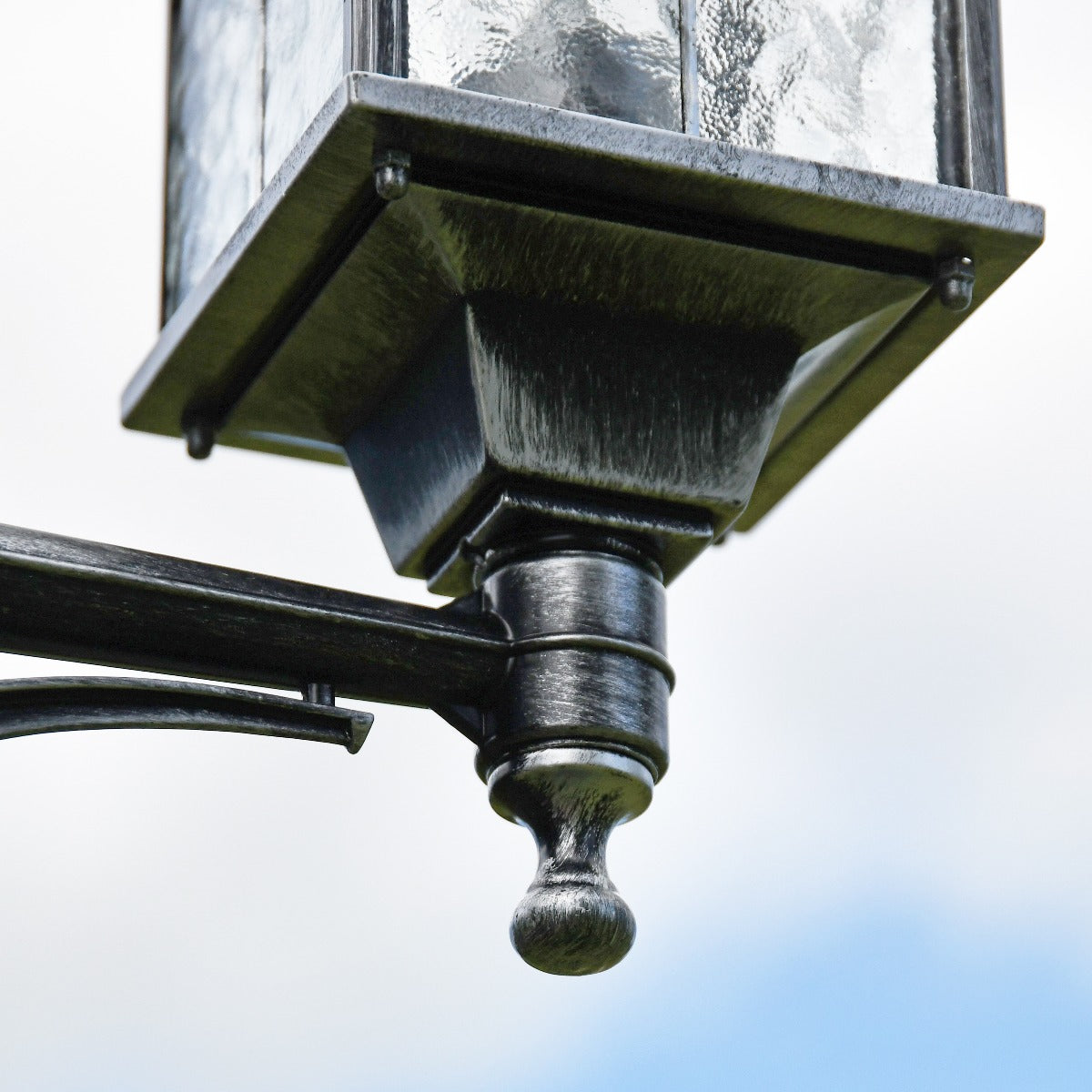 Antique Black and Silver Double Headed Lamp Post