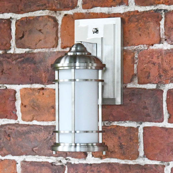Brushed Zinc Modern Wall Mounted Lantern