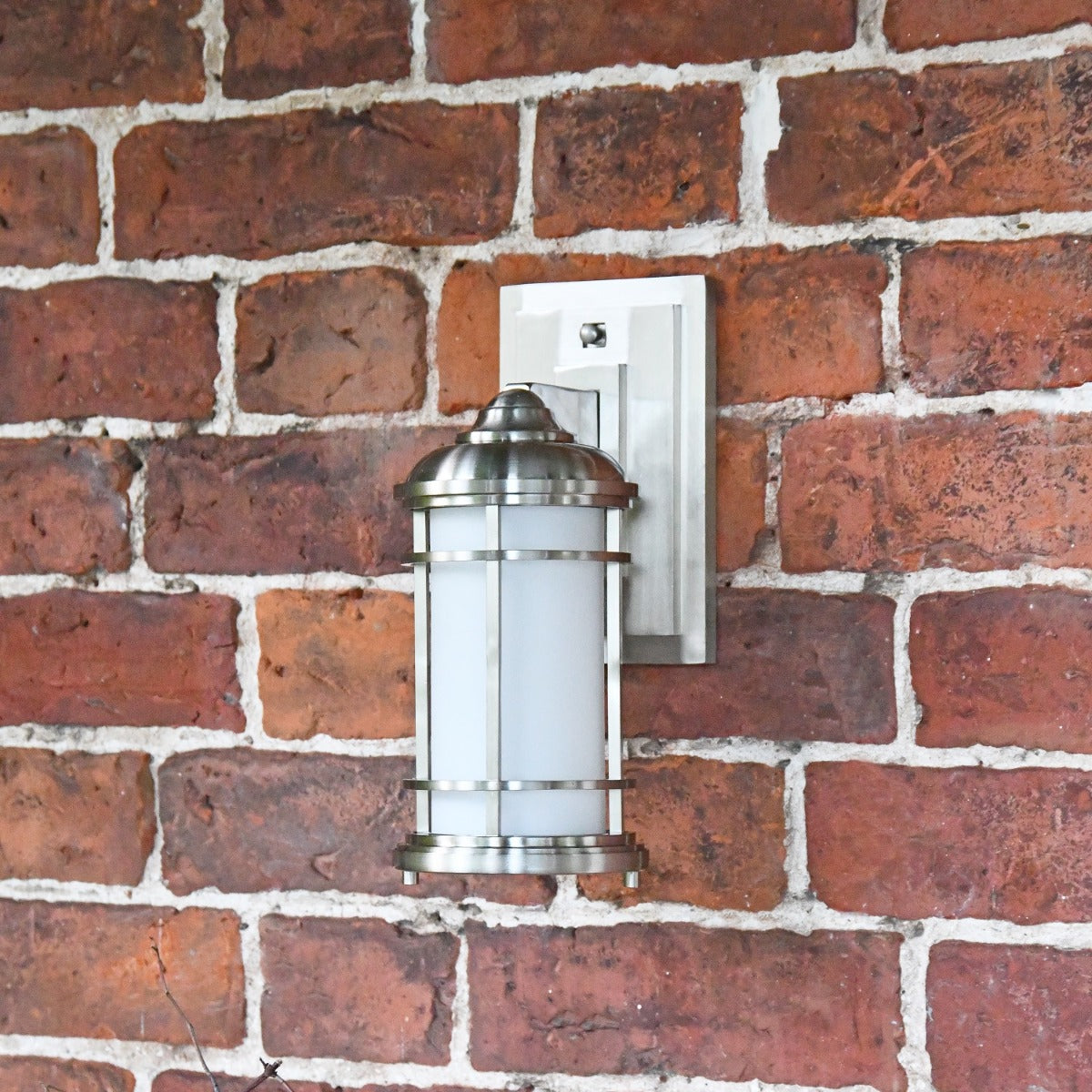 Brushed Zinc Wall Mounted Lantern Light 