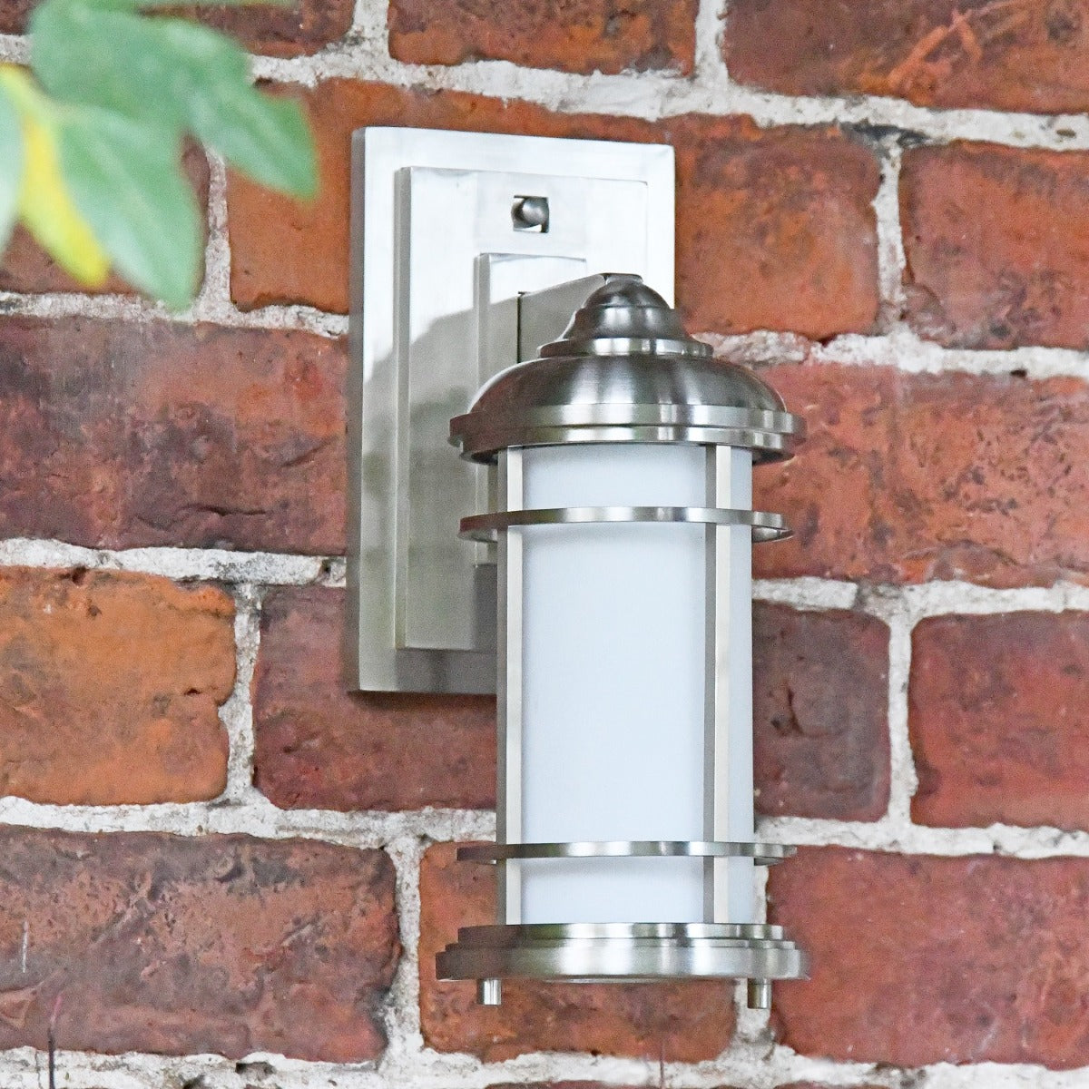 Wall Mounted Lantern in Brushed Zinc finish 