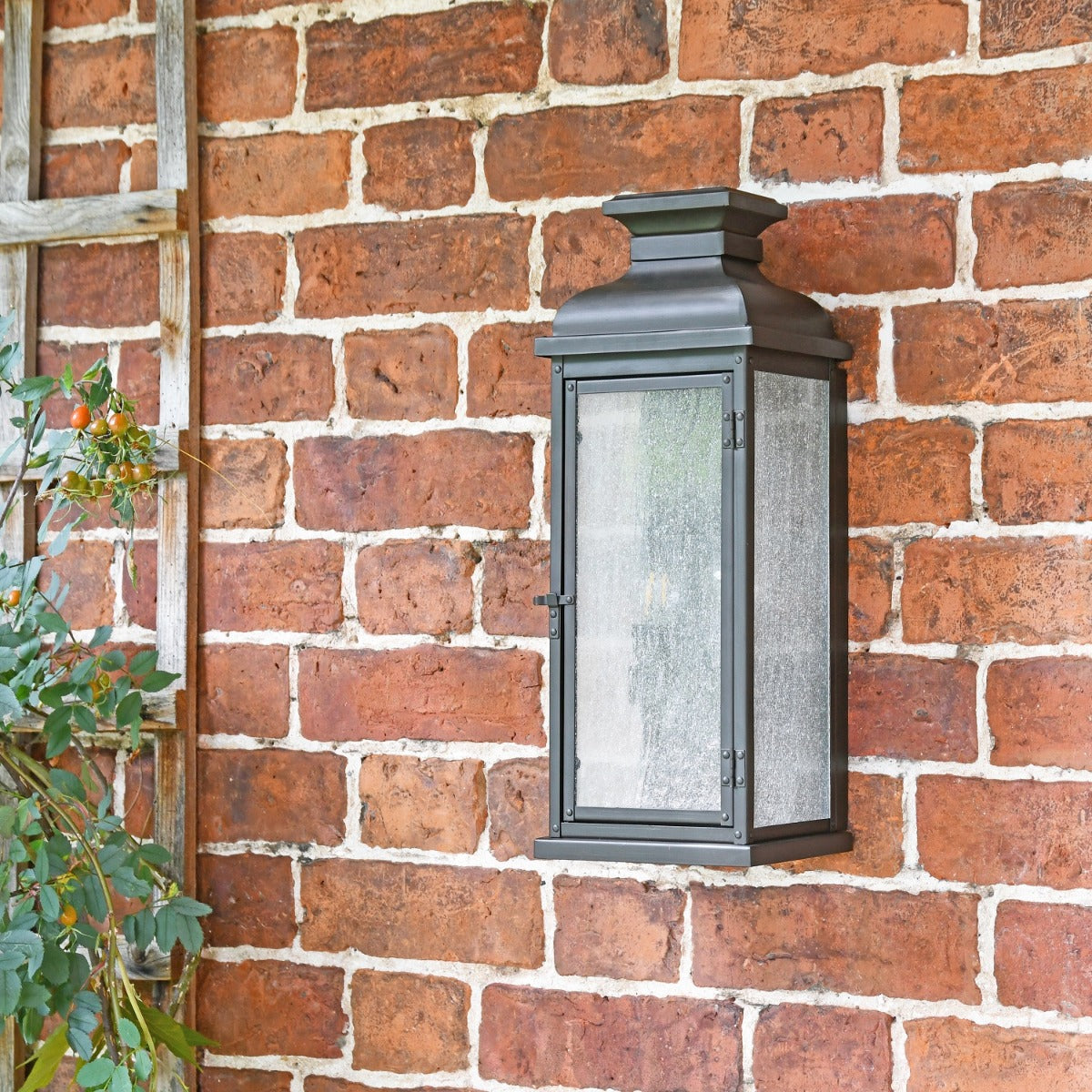 Large 'Terrington' Antique Copper Wall Lantern in Situ 
