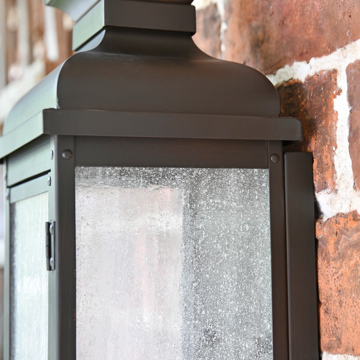 Side view of large 'Terrington' Wall Lantern with frosted glass 