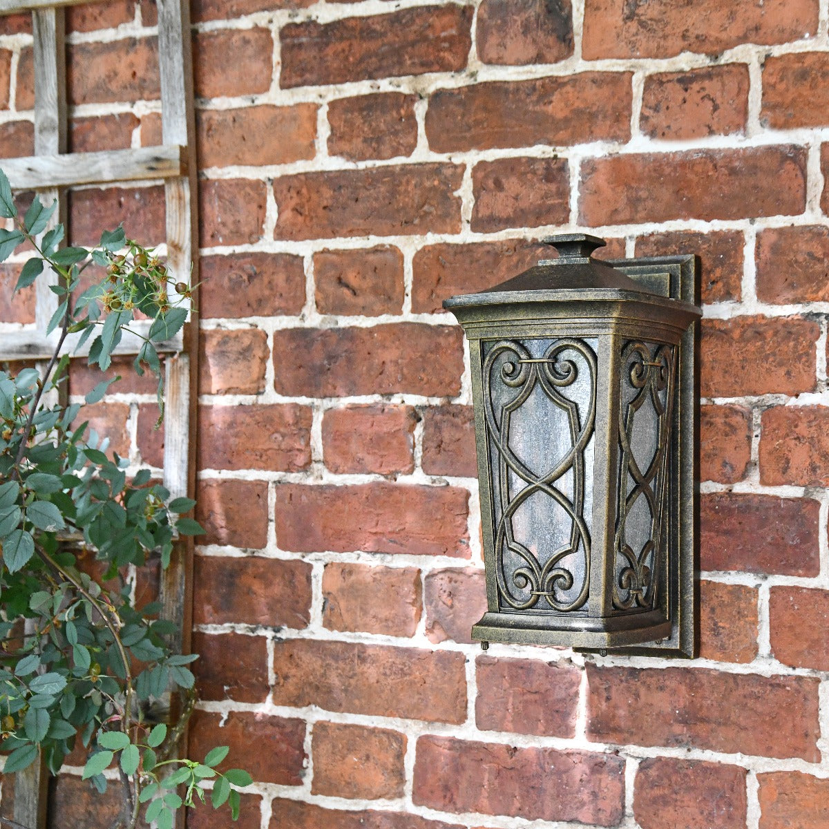 "The Westwick" Gothic Bronze Flush Lantern On Outside Wall