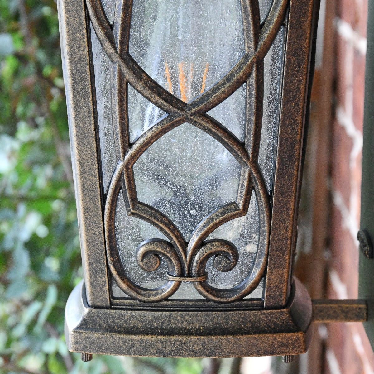 Close Up Of "The Westwick" Gothic Bronze Flush Wall Light