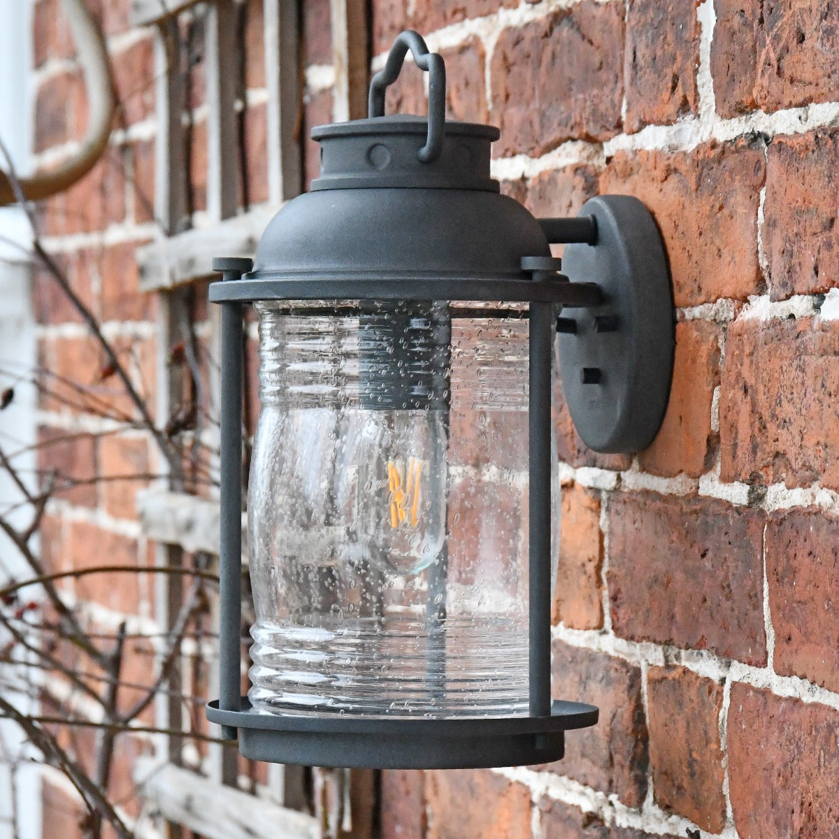 Antique Grey Colonial Style Wall Lantern