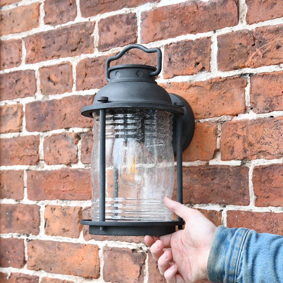 Antique Grey Colonial Style Wall Lantern