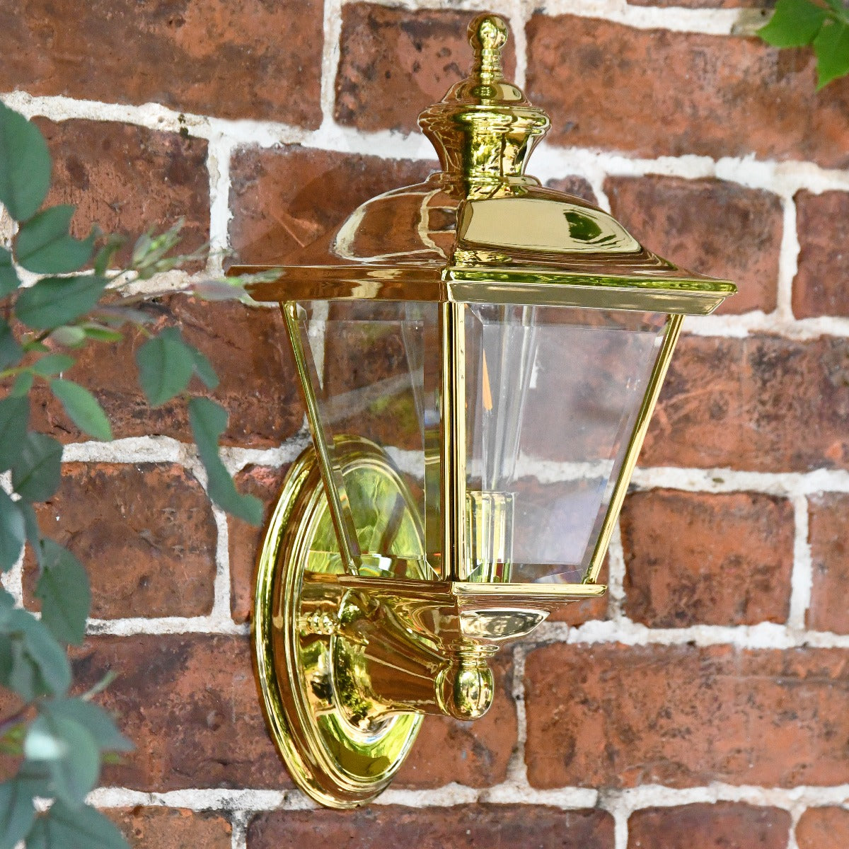 Highly Polished Brass Four Sided Victorian Wall Lantern