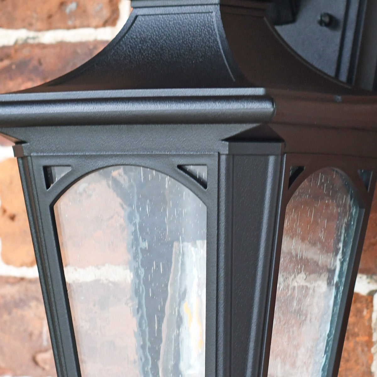 Victorian Wall Lantern With Textured Glass