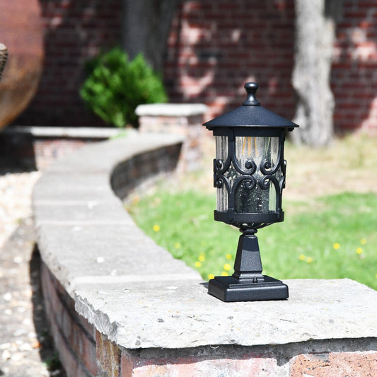 Black Scroll Design Pillar Light