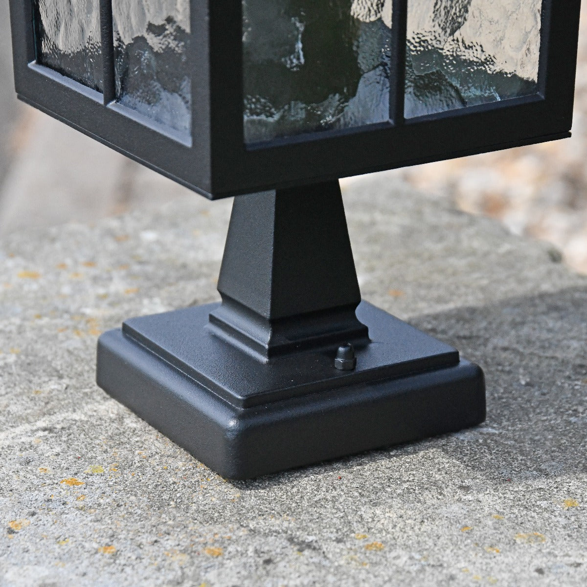 Base Of Traditional Black Squared Pillar Light