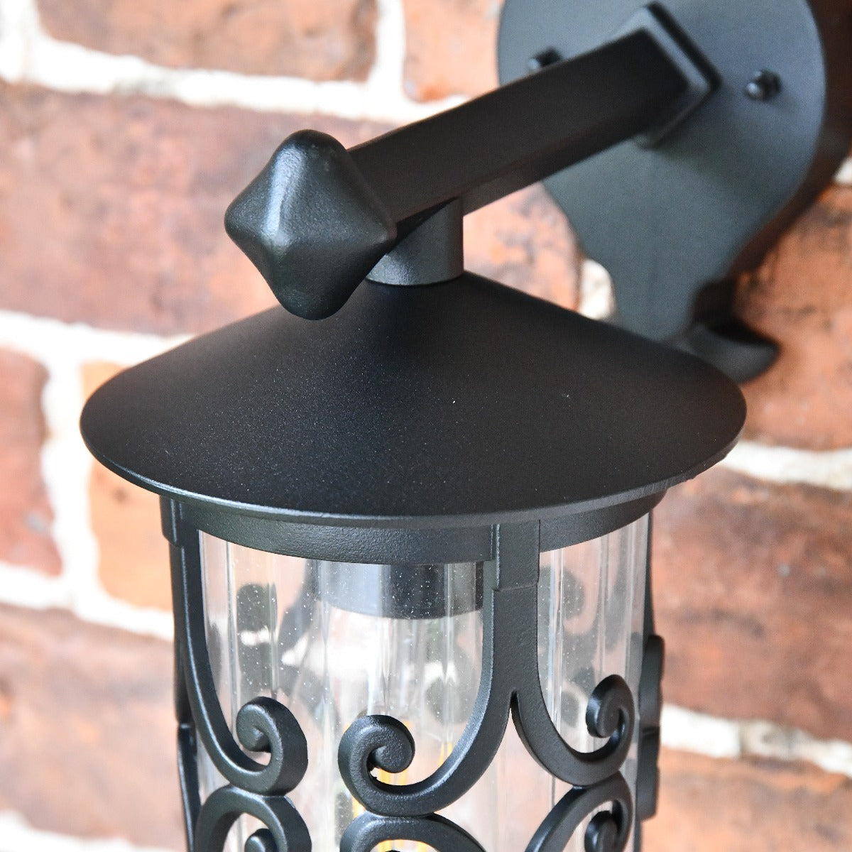 Black Scroll Design Traditional Top Fix Wall Lantern