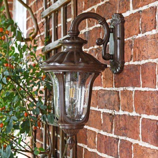 Side view of Traditional Bronze Wall Light in Situ