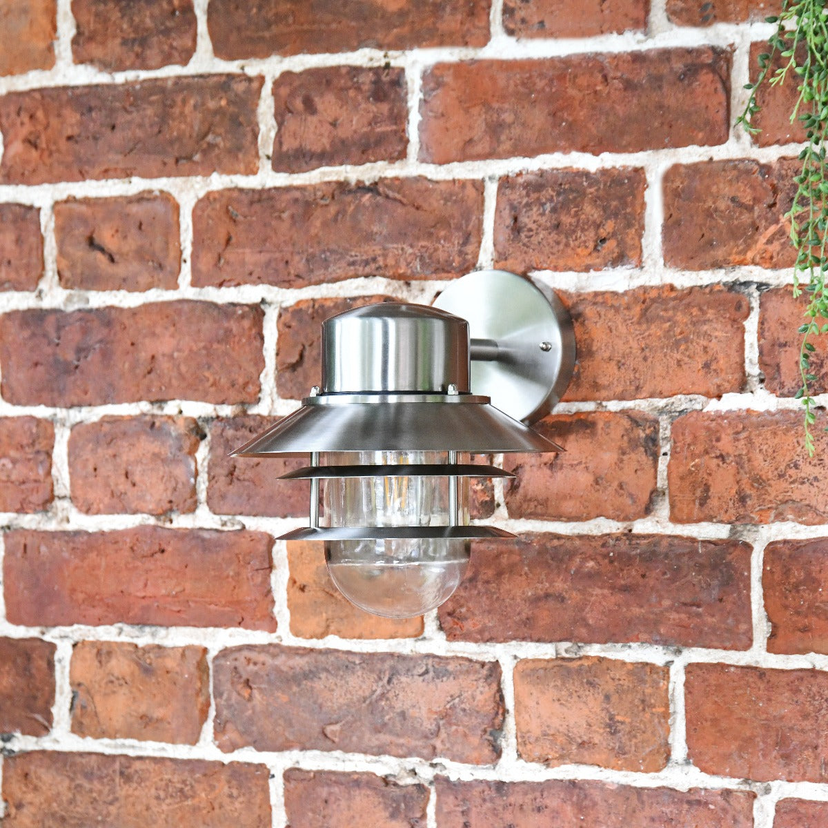  Stainless Steel Top Fix Porch Lantern On Brick Wall