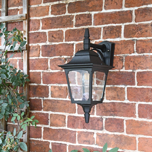 Top Fix Traditional Black Wall Lantern In Situ