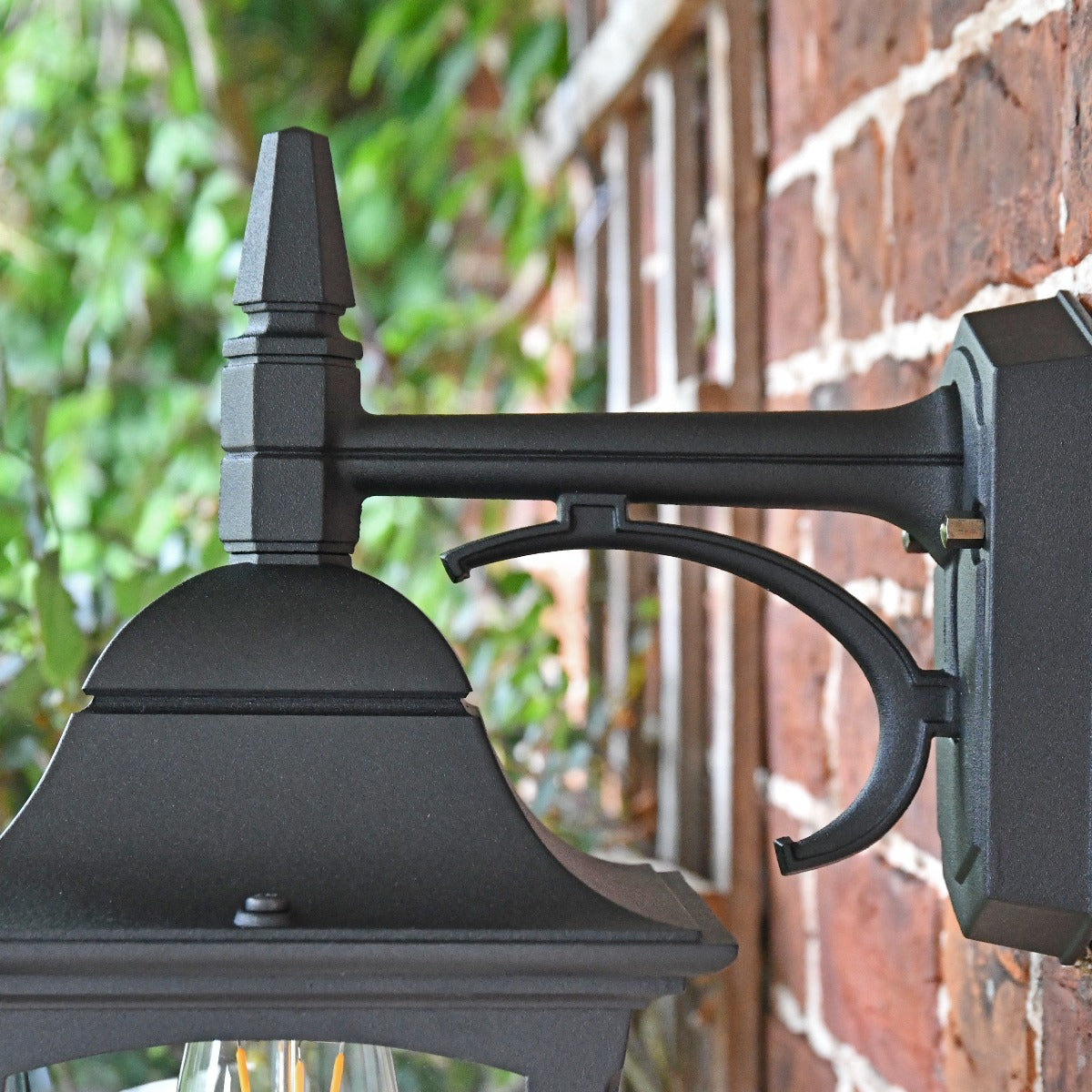 Side View Of The Mounting Bracket From The Top Fix Traditional Black Wall Lantern