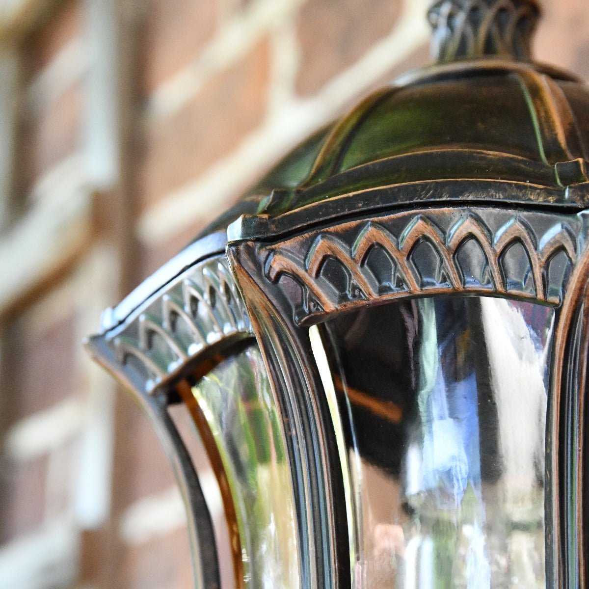 Antique Bronze Small Ornate Wall Lantern With Detailing
