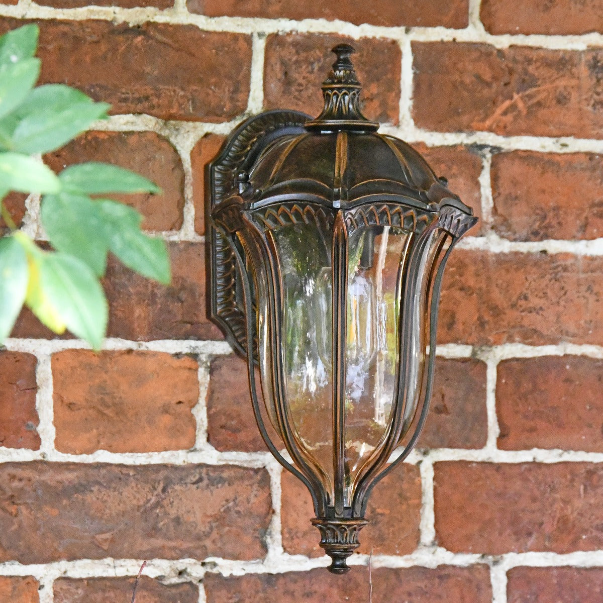 Outdoor Antique Bronze Small Ornate Wall Lantern