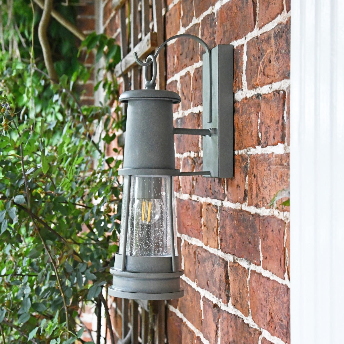 Side view of Vintage Storm Lantern on Wall 