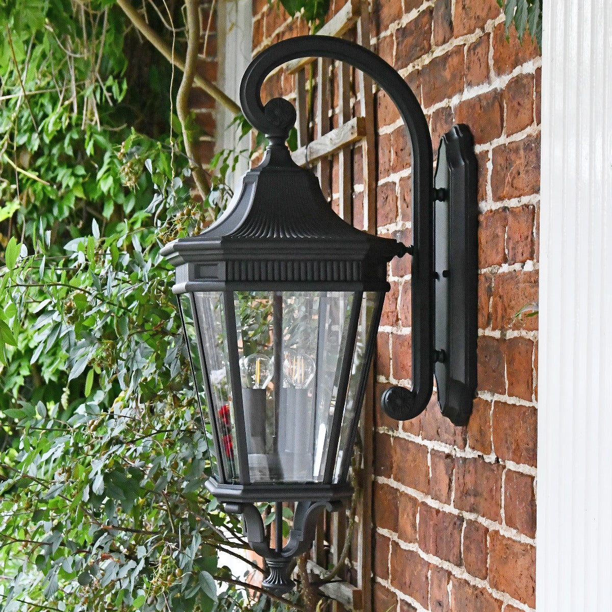 Large Black Traditional Suspended Wall Lantern