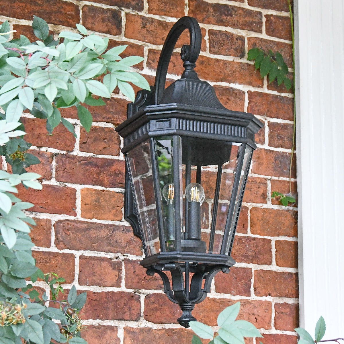 Large Black Traditional Suspended Wall Lantern