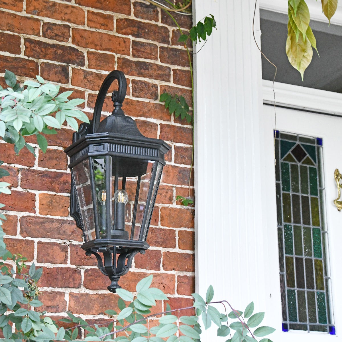 Large Black Traditional Suspended Wall Lantern