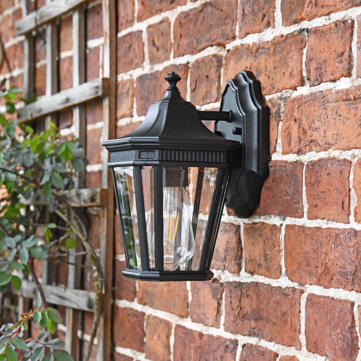 Black Georgian Wall Lantern and Bracket
