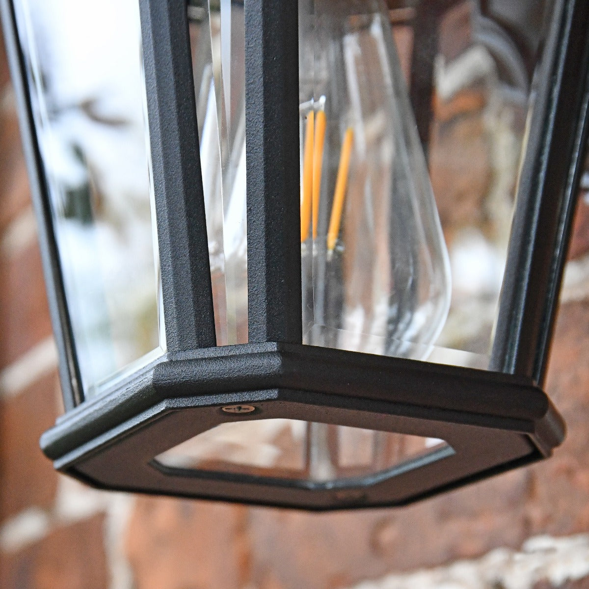 Underside Of Black Georgian Wall Lantern and Bracket