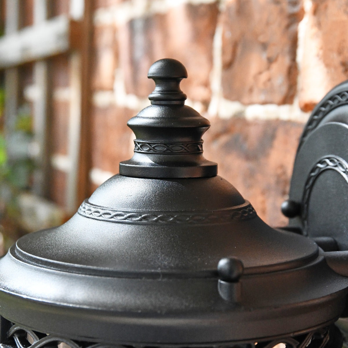 Close Up Of Ornate Black Wall Light