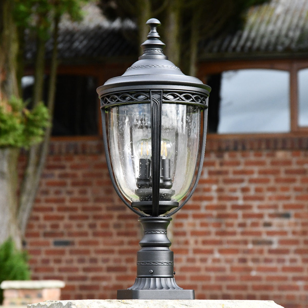 Black Countryside Traditional Pillar Lantern