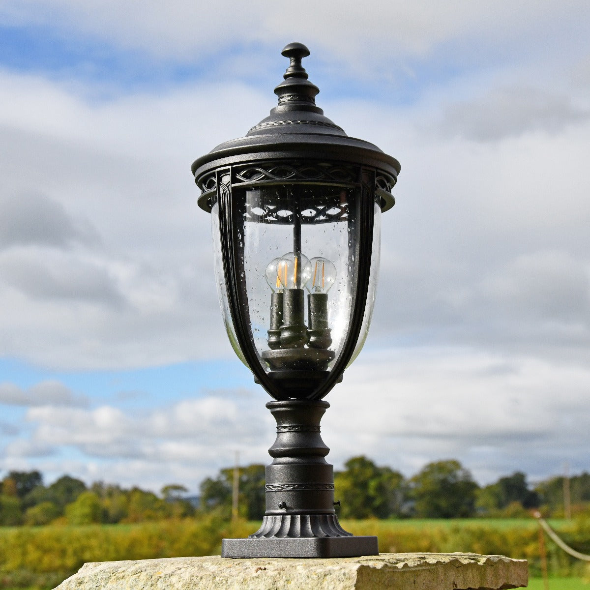 Black Countryside Traditional Pillar Lantern