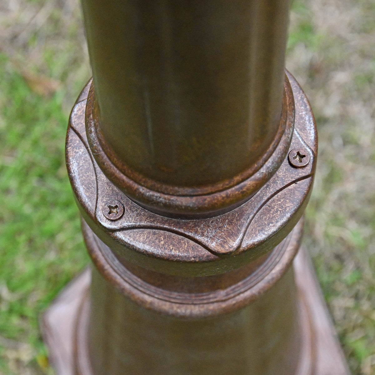 "The Rothford" Antique Bronze Beveled Glass Traditional Lamp Post 2.4m