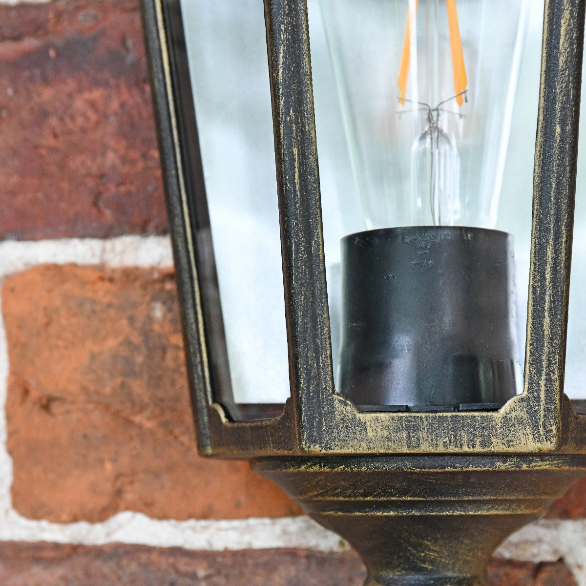 Antique Gold Traditional Flush Wall Lantern