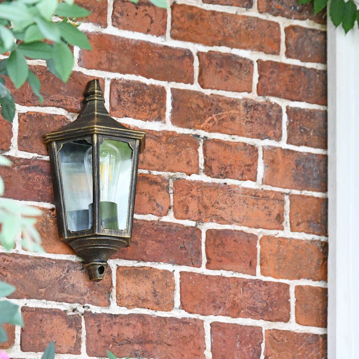 Antique Gold Traditional Flush Wall Lantern