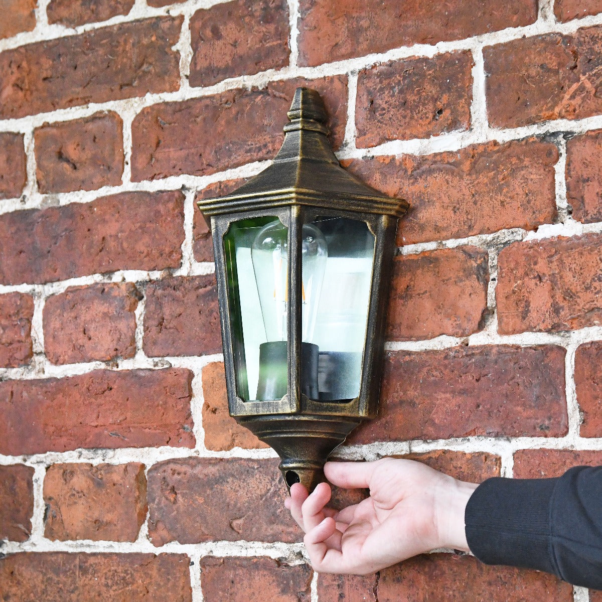 Antique Gold Traditional Flush Wall Lantern