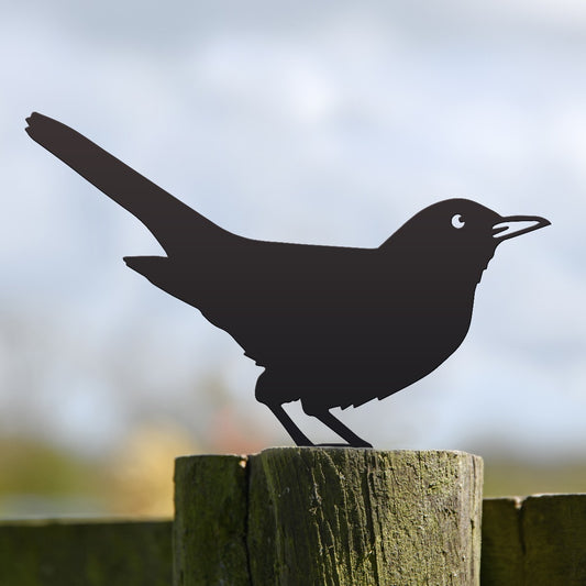 Blackbird Garden Sheet Steel Fence Topper In Black