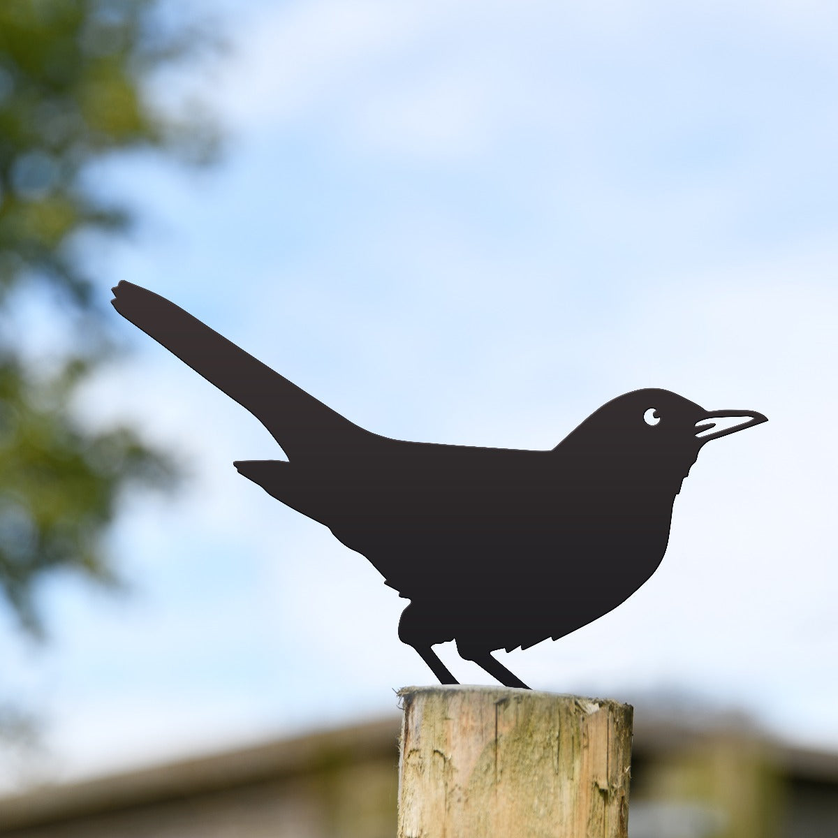 Blackbird Garden Sheet Steel Fence Topper In Black