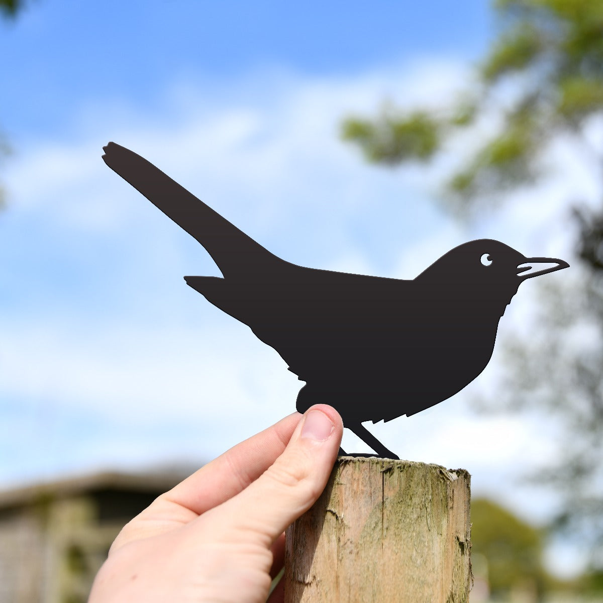 Blackbird Garden Sheet Steel Fence Topper In Black