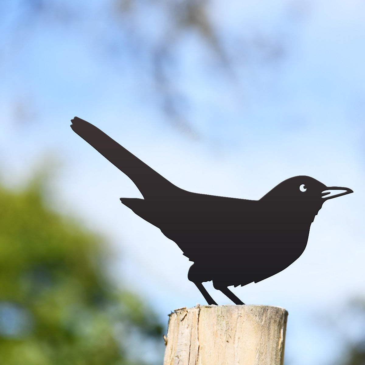 Blackbird Garden Sheet Steel Fence Topper In Black