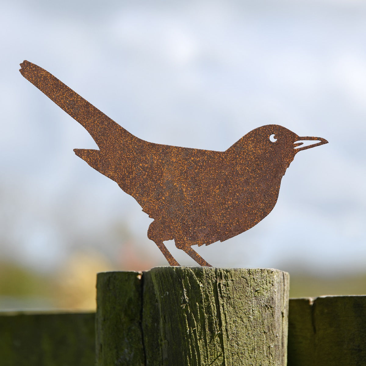 Blackbird Garden Sheet Steel Fence Topper In Rustic