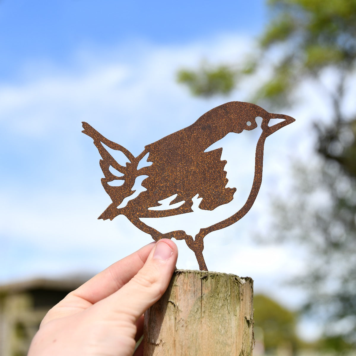 Wren Garden Sheet Steel Fence Topper In Rustic