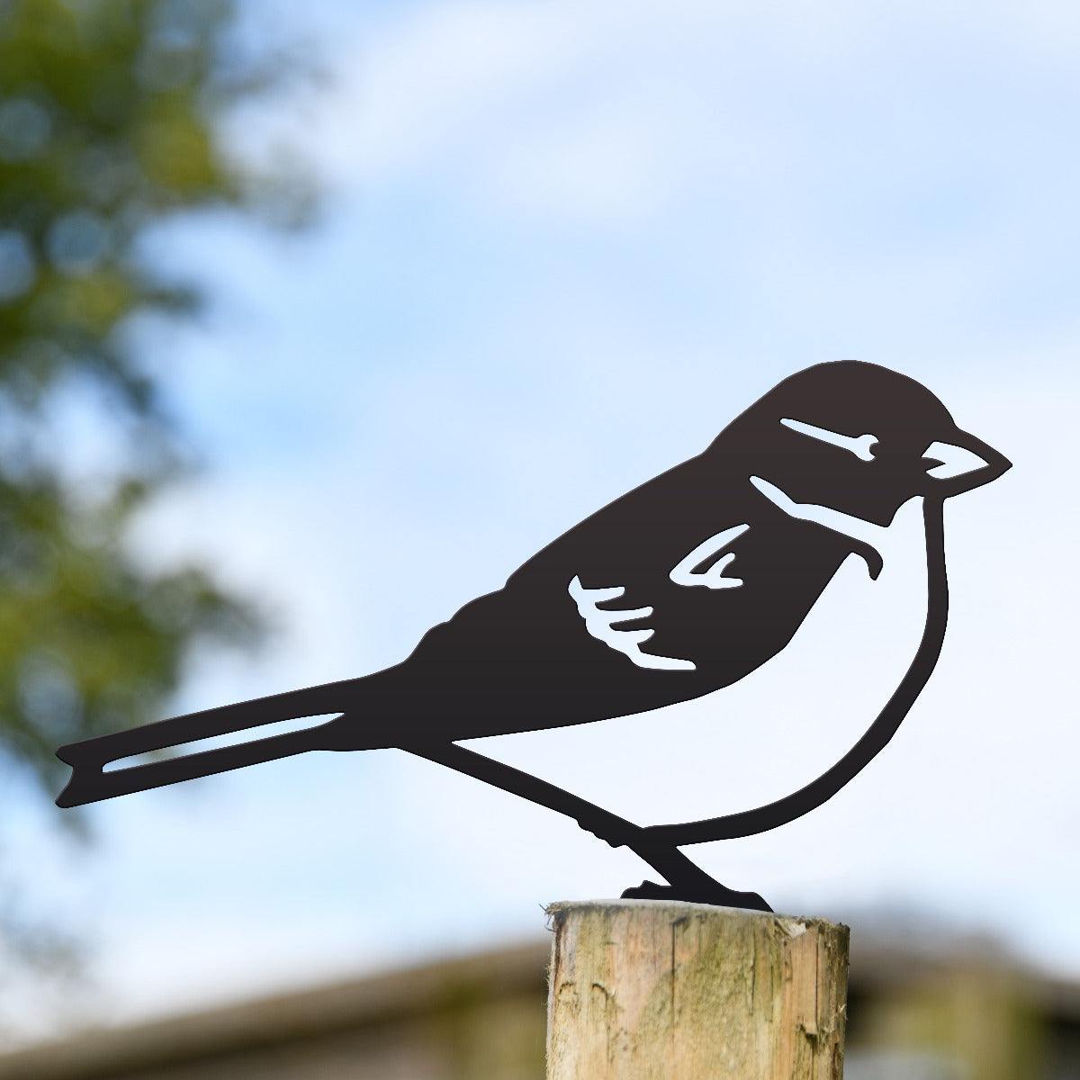 House Sparrow Garden Sheet Steel Fence Topper In Black