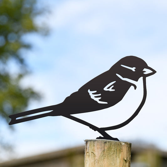 House Sparrow Garden Sheet Steel Fence Topper In Black