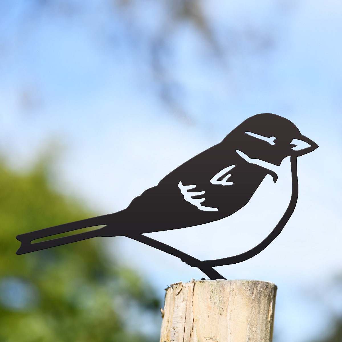 House Sparrow Garden Sheet Steel Fence Topper In Black